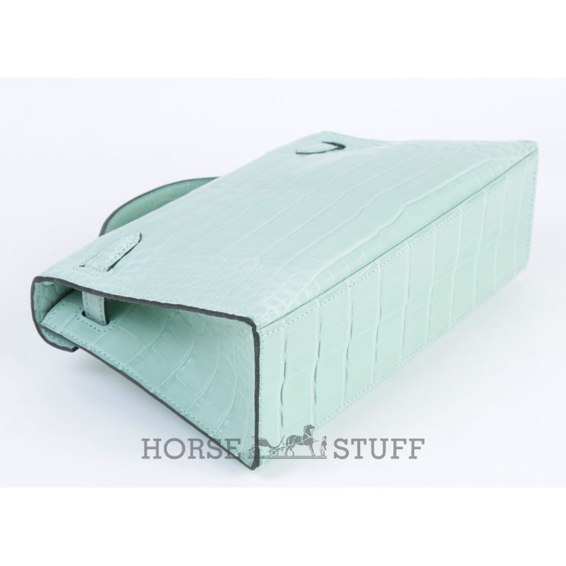 Hermès Kelly Pochette Clutch Vert d'Eau Matte Crocodile Alligator GHW