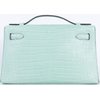 Hermès Kelly Pochette Clutch Vert d'Eau Matte Crocodile Alligator GHW