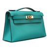 Hermès Kelly Pochette Clutch Blue Paon Swift GHW