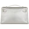 Hermès Kelly Pochette Exceptional Super Rare Metallic Silver Chèvre Mysore PHW