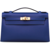 Hermès Kelly Pochette Clutch Blue Electrique Epsom GHW