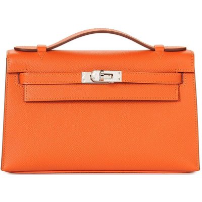 Hermès Kelly Pochette Clutch Feu Epsom PHW