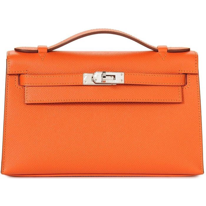 Hermès Kelly Pochette Feu Epsom Leather Bag
