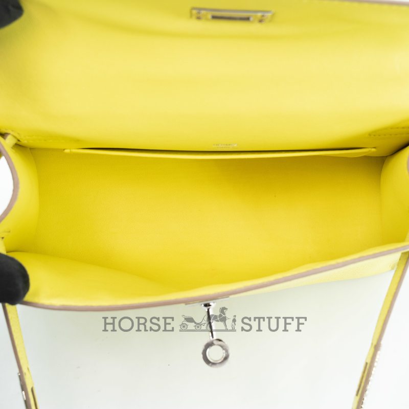 Hermès Kelly Pochette Clutch Lime Epsom PHW