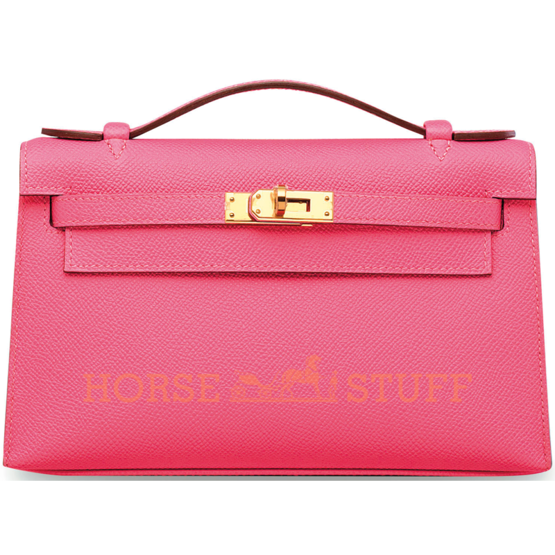 Hermès Kelly Pochette Clutch Rose Azalee Epsom GHW