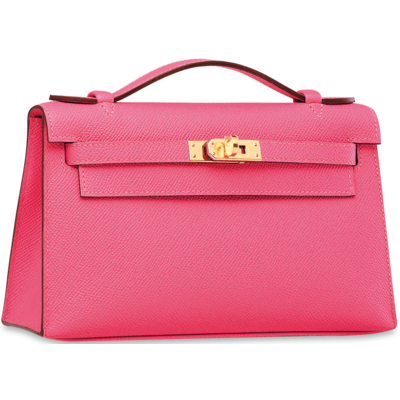 Hermès Kelly Pochette Clutch Rose Azalee Epsom GHW