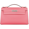 Hermès Kelly Pochette Clutch Rose Azalee Epsom PHW