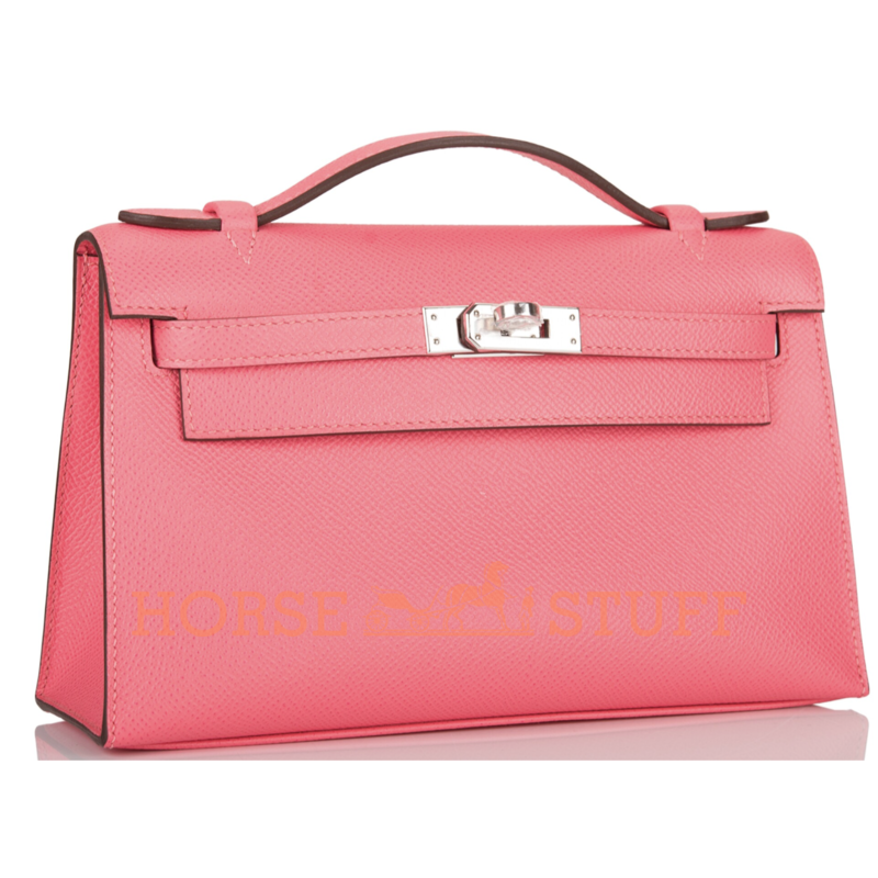 Hermès Kelly Pochette Clutch Rose Azalee Epsom PHW