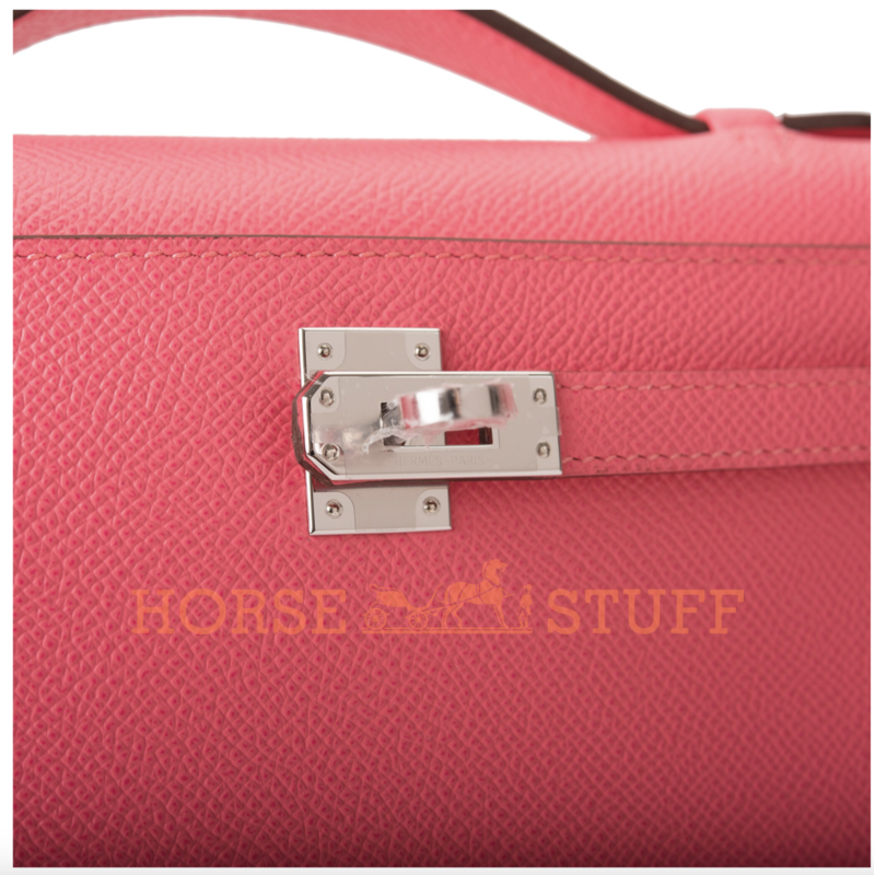 Hermès Kelly Pochette Clutch Rose Azalee Epsom PHW