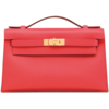 Hermès Kelly Pochette Clutch Rose Jaipur Epsom GHW