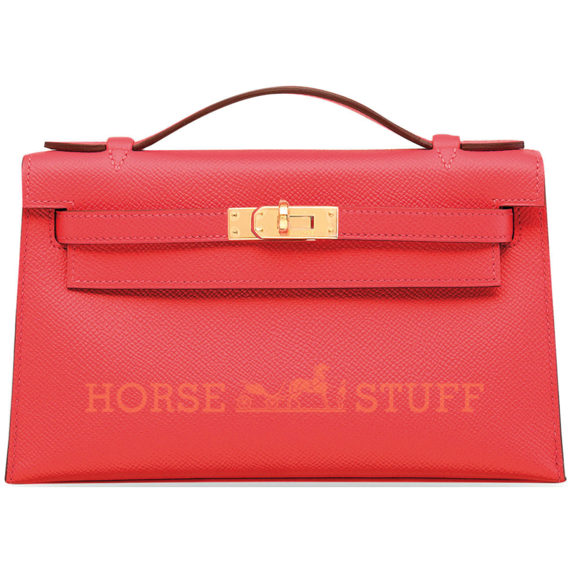 Hermès Kelly Pochette Clutch Rose Jaipur Epsom GHW