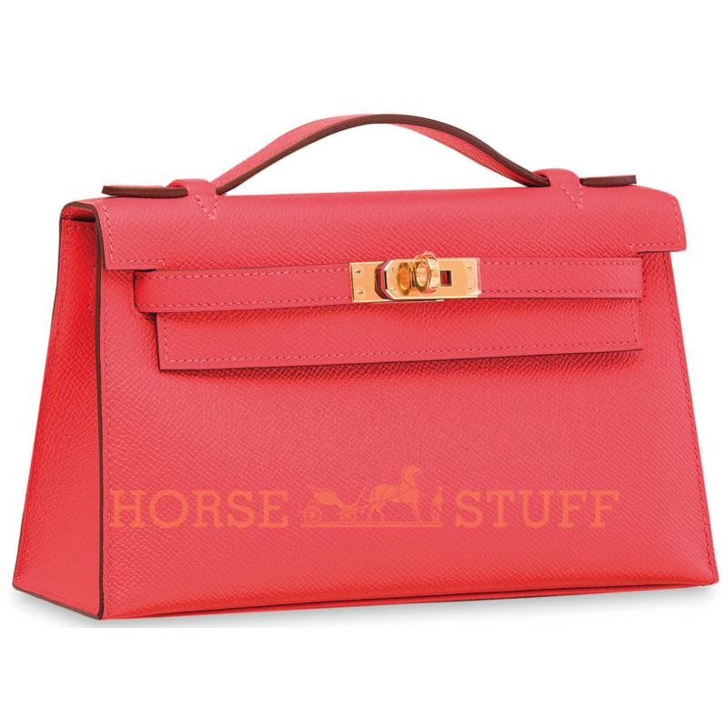 Hermès Kelly Pochette Clutch Rose Jaipur Epsom GHW