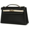 Hermès Kelly Pochette Clutch Special Order HSS Black / Beton Swift Permabrass