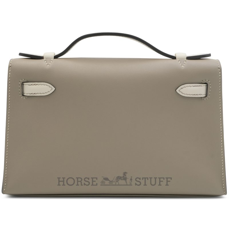 Hermès Kelly Pochette Clutch Special Order HSS Gris Asphalt / Beton Swift PHW