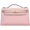 Hermès Kelly Pochette Clutch Special Order HSS Rose Sakura / Nata Swift GHW