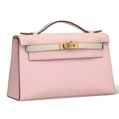 Hermès Kelly Pochette Clutch Special Order HSS Rose Sakura / Nata Swift GHW