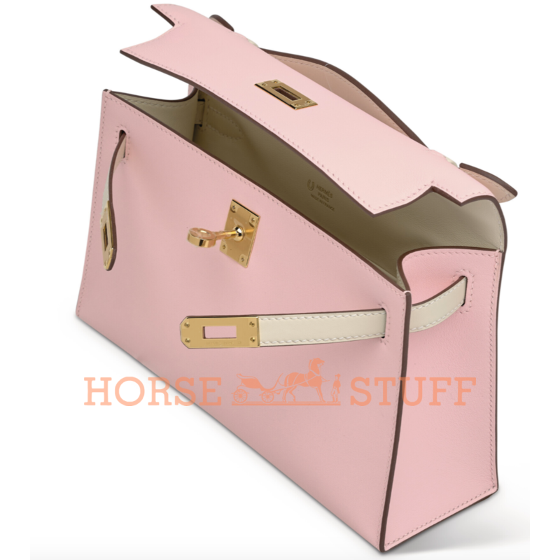 Hermès Kelly Pochette Clutch Special Order HSS Rose Sakura / Nata Swift GHW