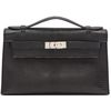 Hermès Kelly Pochette Clutch Black Shiny Niloticus Lizard PHW