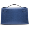 Hermès Kelly Pochette Clutch Blue Sapphire Shiny Niloticus Lizard PHW