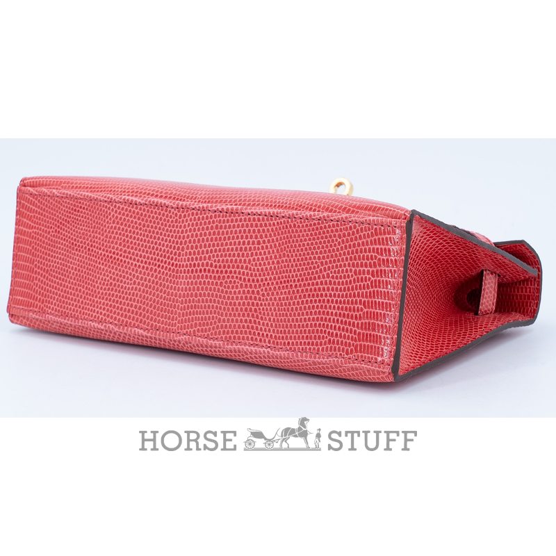Hermès Kelly Pochette Clutch Bougainvillea Shiny Niloticus Lizard GHW