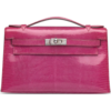 Hermès Kelly Pochette Clutch Fuchsia Shiny Niloticus Lizard PHW