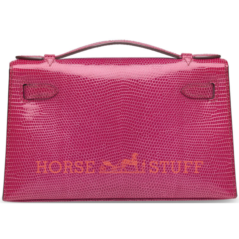 Hermès Kelly Pochette Clutch Fuchsia Shiny Niloticus Lizard PHW