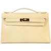 Hermès Kelly Pochette Clutch Beige Shiny Niloticus Lizard GHW