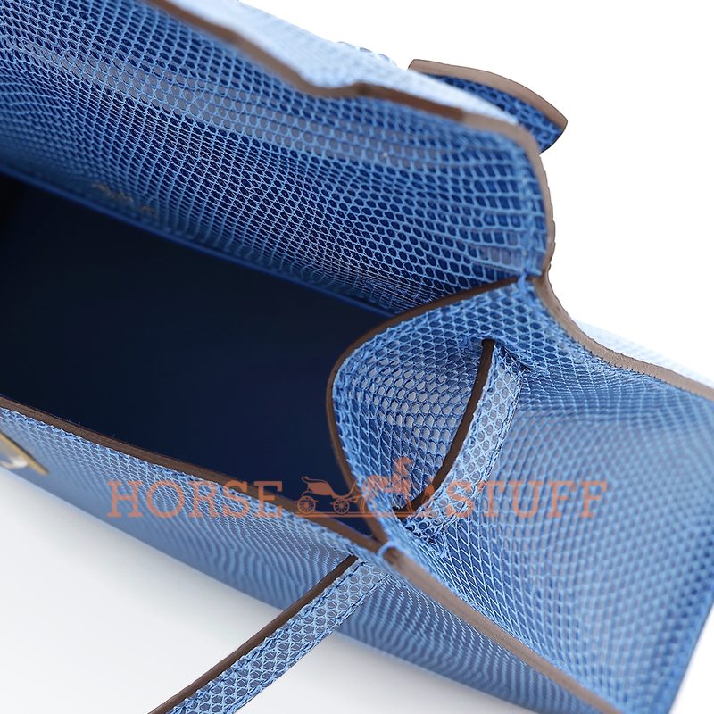 Hermès Kelly Pochette Clutch Mykonos Shiny Niloticus Lizard GHW