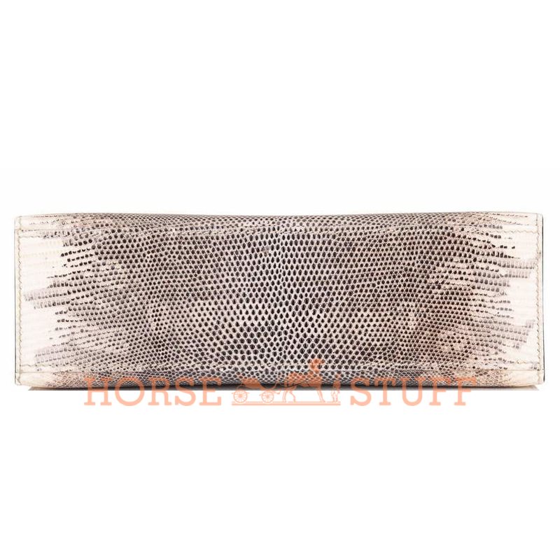 Hermès Kelly Pochette Clutch Ombre ( White ) Shiny Salvator Varanus Lizard PHW