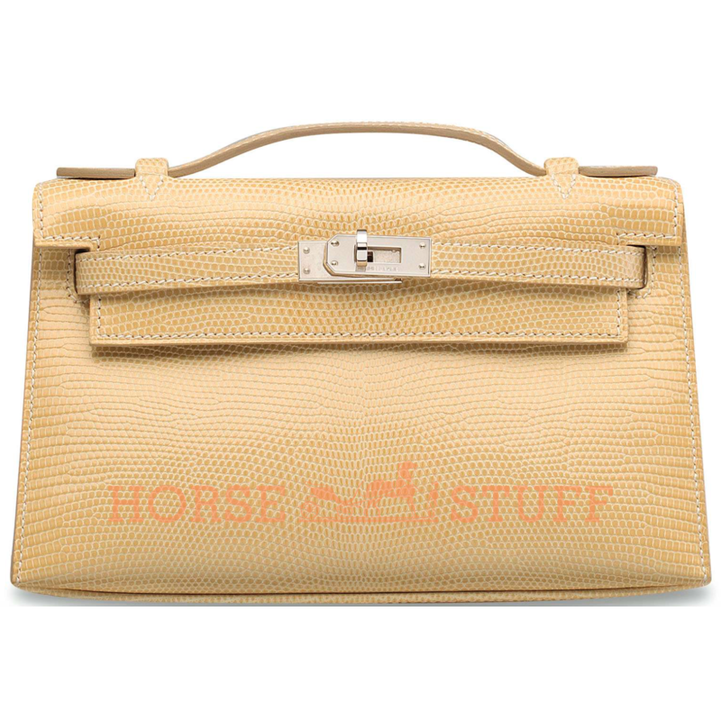 Hermès Kelly Pochette Clutch Poudre Shiny Niloticus Lizard PHW