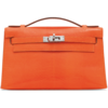 Hermès Kelly Pochette Clutch Tangerine Shiny Niloticus Lizard PHW