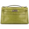 Hermès Kelly Pochette Clutch Vert Anis Shiny Niloticus Lizard PHW