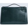 Hermès Kelly Pochette Clutch Vert Cypress Shiny Niloticus Lizard GHW