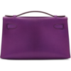 Hermès Kelly Pochette Clutch Violet Shiny Niloticus Lizard PHW