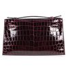 Hermès Kelly Pochette Clutch Bordeaux Lisse Crocodile Niloticus PHW