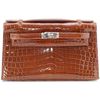 Hermès Kelly Pochette Clutch Miel Lisse Crocodile Niloticus PHW