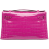 Hermès Kelly Pochette Clutch Rose Pourpre Lisse Crocodile Niloticus PHW