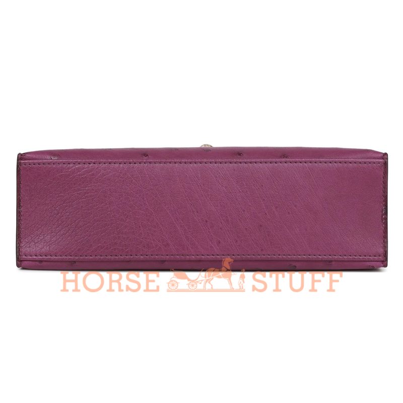 Hermès Kelly Pochette Clutch Anemone Ostrich Permabrass