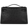 Hermès Kelly Pochette Clutch Black Ostrich GHW