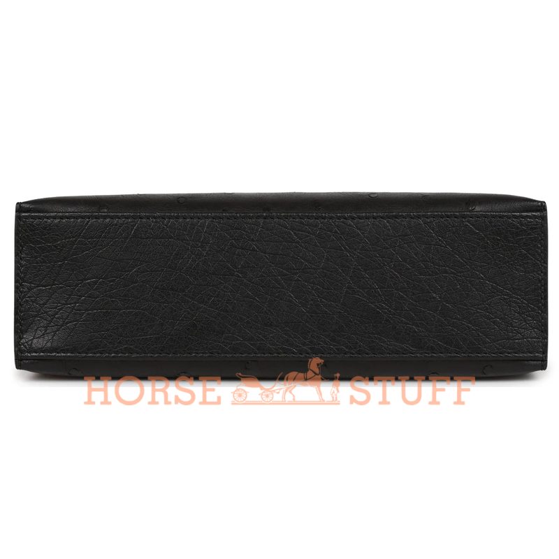 Hermès Kelly Pochette Clutch Black Ostrich GHW