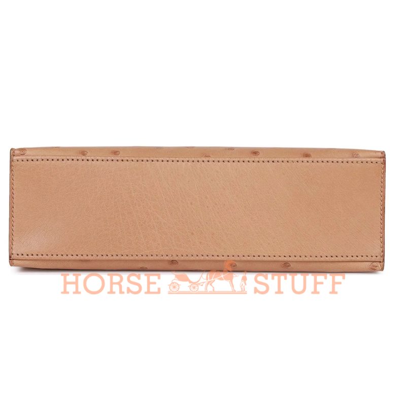 Hermès Kelly Pochette Clutch Chai Ostrich GHW