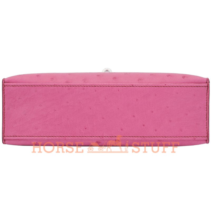 Hermès Kelly Pochette Clutch Fuchsia Ostrich PHW