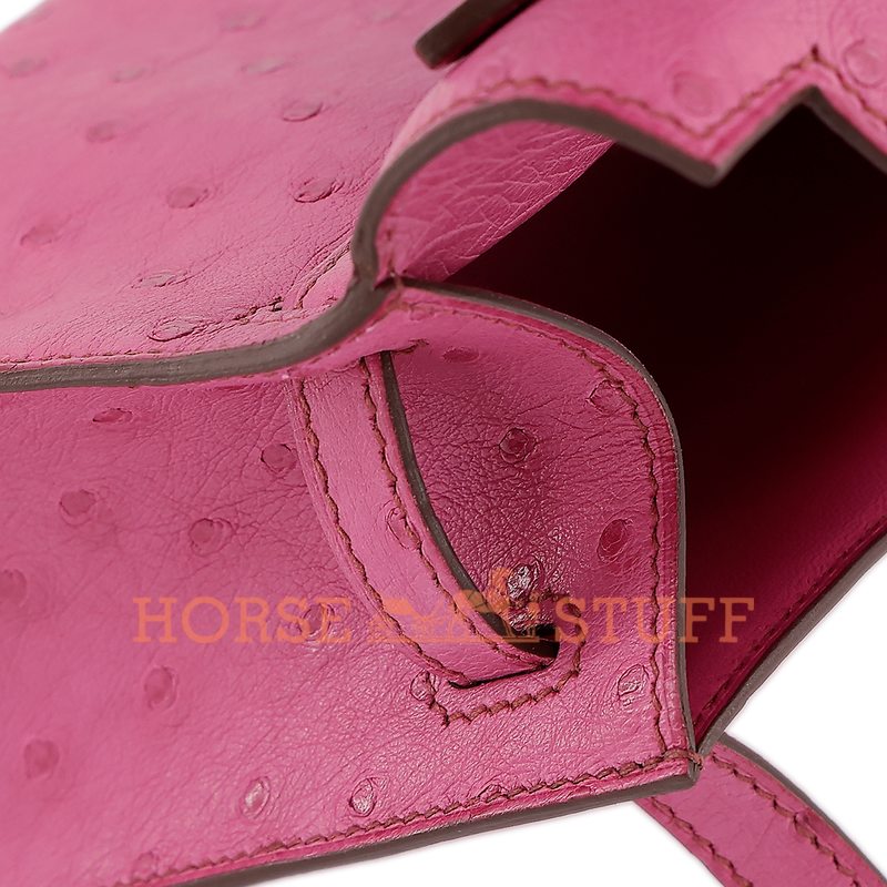 Hermès Kelly Pochette Clutch Fuchsia Ostrich PHW