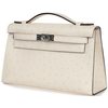 Hermès Kelly Pochette Clutch Nata Ostrich PHW