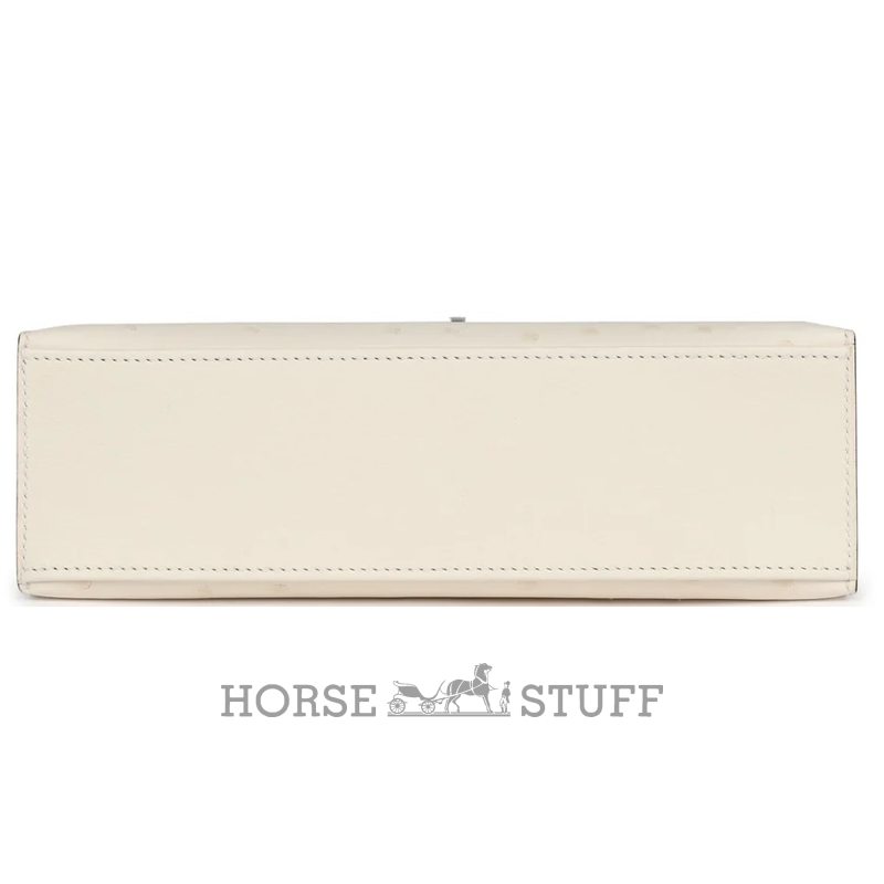 Hermès Kelly Pochette Clutch Nata Ostrich PHW