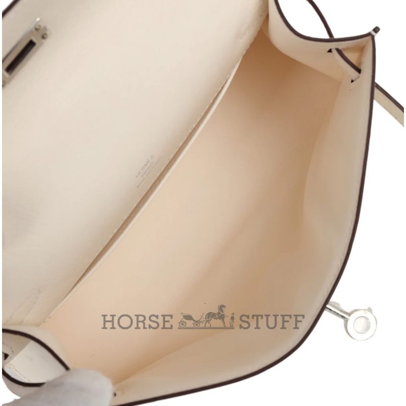 Hermès Kelly Pochette Clutch Nata Ostrich PHW