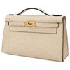Hermès Kelly Pochette Clutch Parchemin Ostrich GHW
