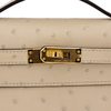 Hermès Kelly Pochette Clutch Parchemin Ostrich GHW