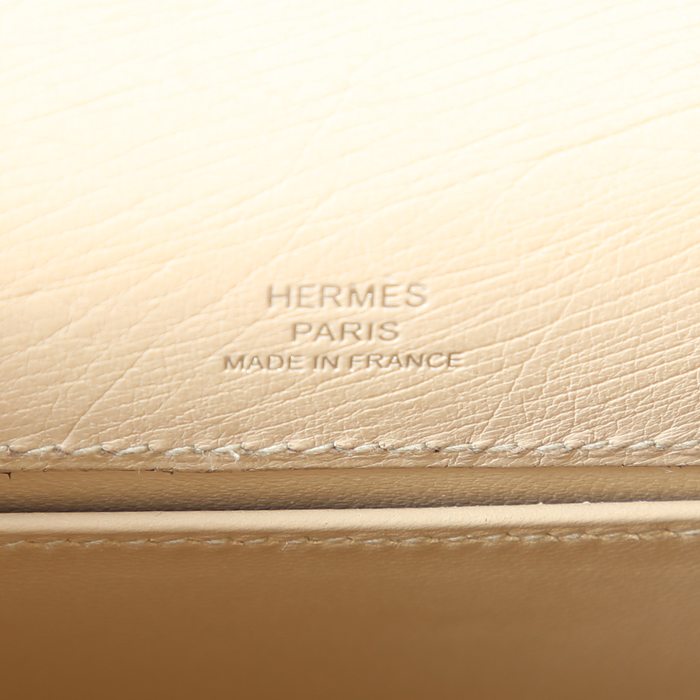 Hermès Kelly Pochette Clutch Parchemin Ostrich PHW from 100