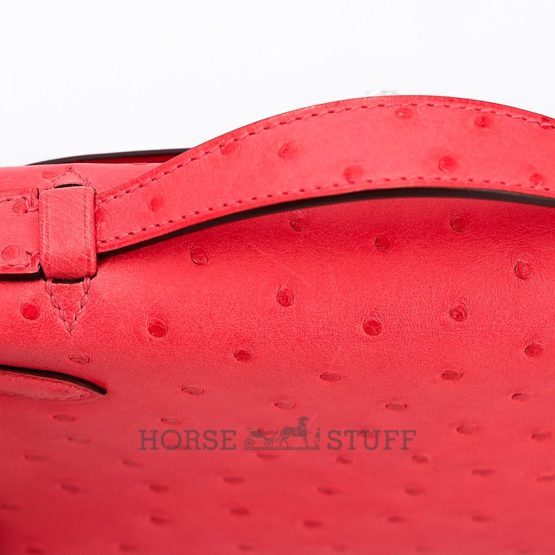 Hermès Kelly Pochette Clutch Rose Texas Ostrich PHW